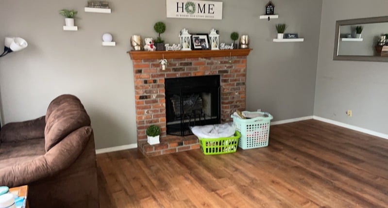 Fireplace before renovation